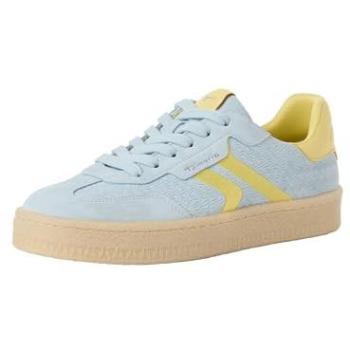 Blue Leather Women’s Trainer with Yellow Stripes – Tamaris EU 37
