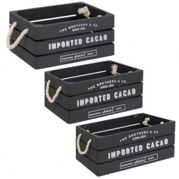 Set Atmosphera Creazioni d'Interni cassette legno denys l23 l29 l35 grigio