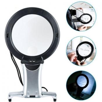 Lighted 10cm Handfree Jewelry Loupe – LED Neck‑Mounted Magnifier for Reading, Sewing, Embroidery (Senior Friendly)