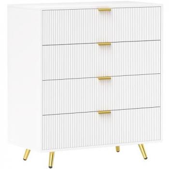 Modern White 4-Drawer Storage Chest