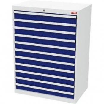 Stier Möbelschrank 900x575x1220 mm – 11 Schubladen – Dunkelgrau/Enzianblau