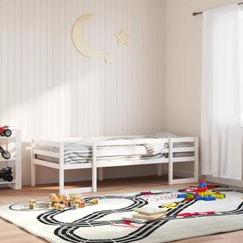 Cadre de lit bébé en pin massif 90x190 cm, finition blanche