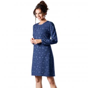 Hajo Single-Jersey Nachthemd für Männer, blau, 44/46