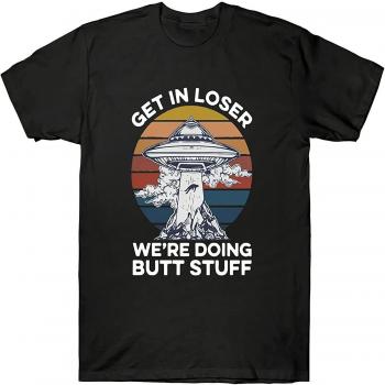 Camiseta Vintage para Hombre ¡Súbete Perdedor, Haremos Cosas de Trasero! en Algodón Negro