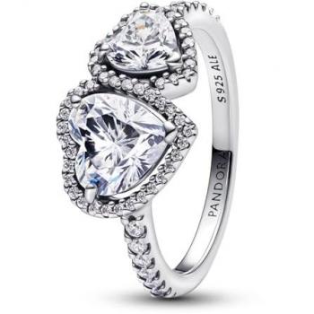 Pandora Double Sparkle Heart Ring