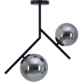 Lampada a sospensione 50 x 15 x 54 cm in metallo e vetro nero