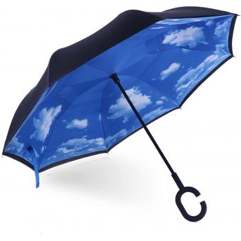 ITrunk FlexiShield – doppelwandiger Handfreier Regenschirm, UV‑ und Windschutz