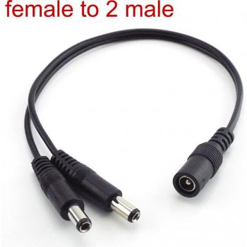 Tira de Luz LED Extensión DC 5.5 mm x 2.1 mm – 1 Hembra, 2 Machos