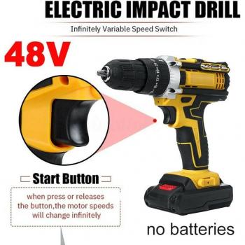Cordless 48V Multi-Function Impact Drill with LED