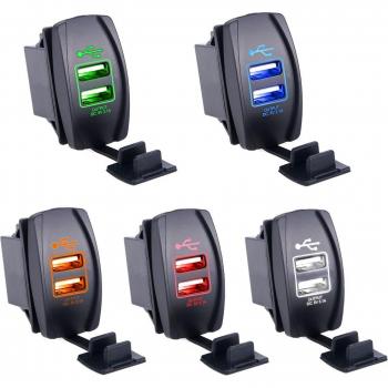 12V/24V Waterproof Car Charger with Dual USB Ports