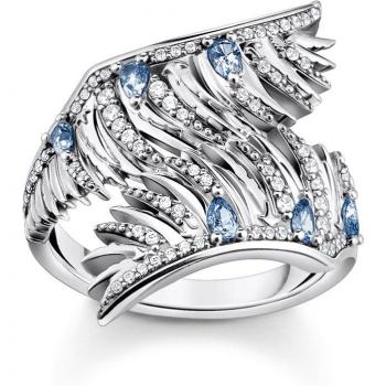 Thomas Sabo Ring Phönix-Flügel mit blauen Steinen silber blau TR2409-644-1-56