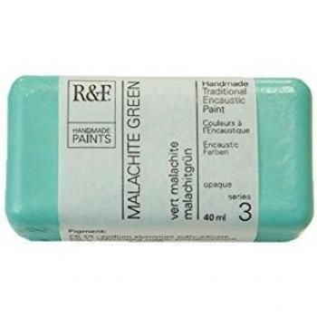 40 mL R&F Encaustic Wax Paint, Malachite Green – Small Cake