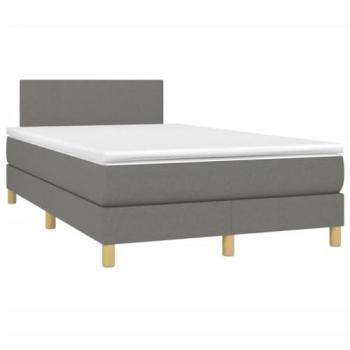 Letto con Materasso a Molle e LED Grigio Scuro 120x190 cm