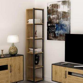 Decorotika Texas 5-Tier Metal Frame Bookcase Shelving Display Unit
