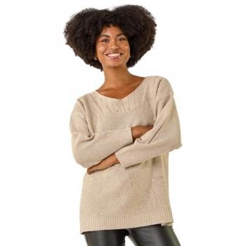 Roman Roman Damenpullover mit Naturfolie Druck