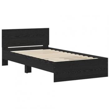 Bed Frame & Headboard in Black Oak, 100x200 cm – VidaXL (Engineered Wood)