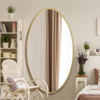 Elegant Gold Metallic Oval Mirror (71″ × 39″)