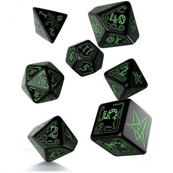 Blister 7‑dés Call Of Cthulhu – Noir et Vert