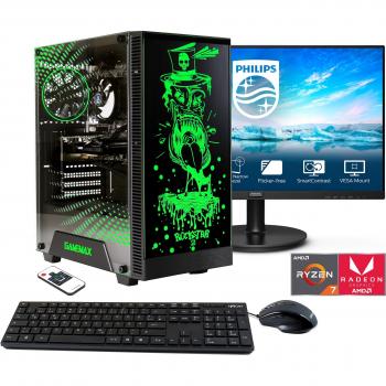 E (A bis G) HYRICAN PC‑Komplettset “Multimedia Rockstar” – Windows 11, 27 Philips 271V8LA Monitor