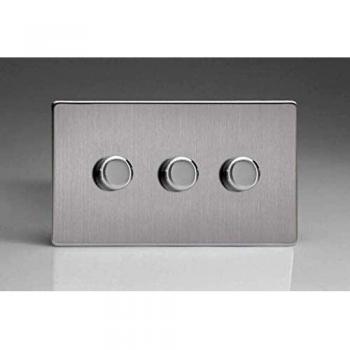 Varilight Screwless Brushed Steel Dimmer Switch