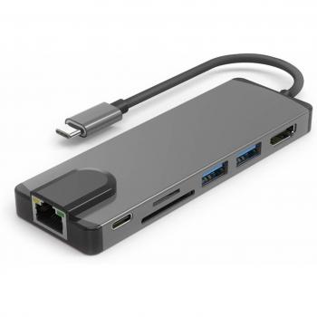ROLINE USB 3.2 Gen 2 Typ C Multiport Docking Station, 4K HDMI, Kartenleser, LAN