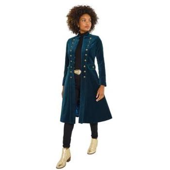 Manteau en Velours Côtelé Bleu Style Militaire Joe Browns