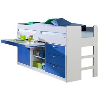 Hochbett Bonny LF 90x200 cm, mit Regal, Schubladenelement und Schreibtisch