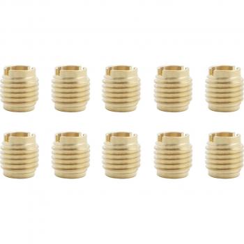 Kit de Inserciones de Latón Doble Rosca para Grifos de Madera – 10 piezas