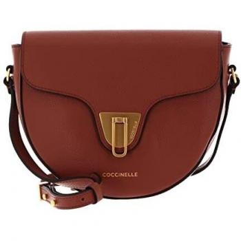 Borsa a Tracolla Coccinelle Beat Soft con Accenti Marrone-Rosso