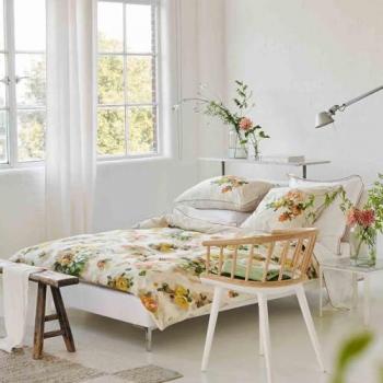 Couette Housse Satin Coton GIARDINO DI ROSE ACACIA Beige