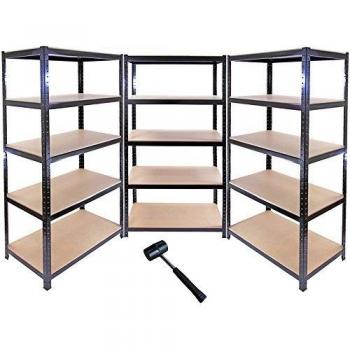 Pack Monster Shop : 3 rayonnages T‑Rax noirs 90x45x180 cm