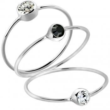Elli Damen Schmuck Set Ring Stacking mit Kristallen in Silber 925