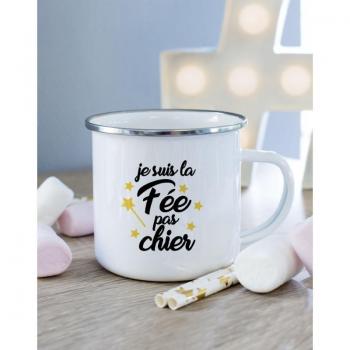 Café mug en métal “La Fee Pas Chier”