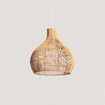 Illuzia Suspension rotin Kaikura S – Blanc textile