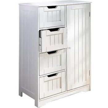 White Panelled Cupboard – Four-Drawer Design