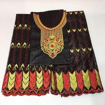 Stunning Beautiful Wax Dyed Fabric for Luxury Party Dress with Embroidery and Diamond