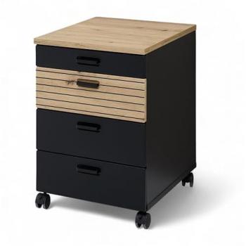 Rollwagen Glenn – Innostyle Rollcontainer 45 × 66 × 55 cm, MDF & Kunststoff, Soft‑Close