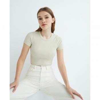 Jack & Jones Top corto de canalé para mujer