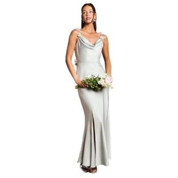 Garden Glow Strappy Maxi Bridal Gown – Women's Sage, 18