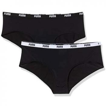PUMA Hipster Microfibre 2P Hang Shorty, Noir, 44 (Lot de 2) Femme