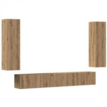 VidaXL 4-Piece Wall Mounted TV Cabinets Artisan Oak Engineered Wood