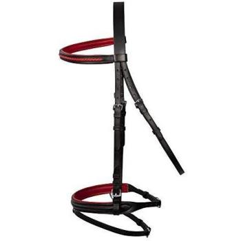 PFIFF Basicline Trensenzaum Rot-Black Shetty Edition