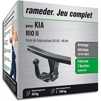 Rameder attelage démontable avec outil pour KIA Rio II + faisceau 7 broches