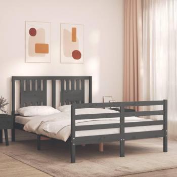 Mueble de Cama 140x190 con Cabecero de Madera Natural