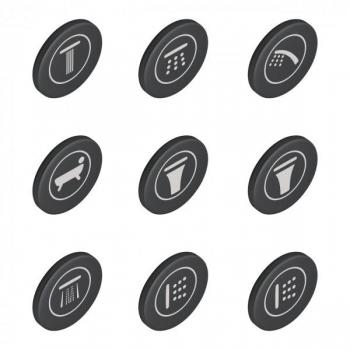 Couvertures de symboles des piles SmartControl, 9 pièces Grohe 14077xh0