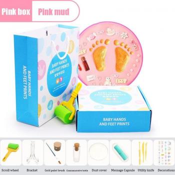 Baby Hand and Foot Print Ink Pad and Clay Mold Set for Souvenirs