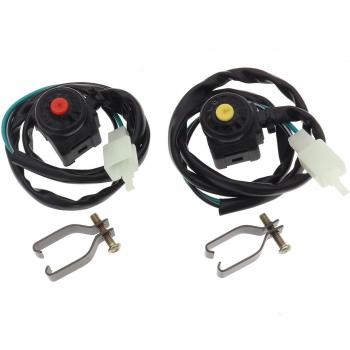 Bocina deportiva para motocicleta, 2 uds, con botón de parada, color rojo y amarillo