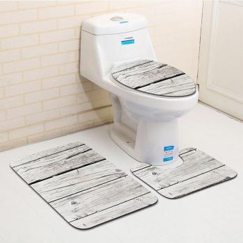 Alfombra de Baño Madera Moderna 3 Piezas