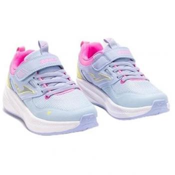 Zapatillas de Running Joma Ferro Velcro (Celeste/Fucsia/Amarilla)