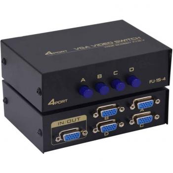Interruptor KVM VGA de 4 Puertos para Ordenador y Proyector